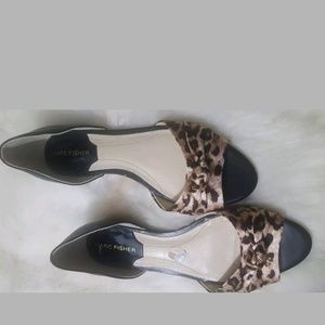 Marc Fisher Peek-Toe Leopard Print Flats Size 7m